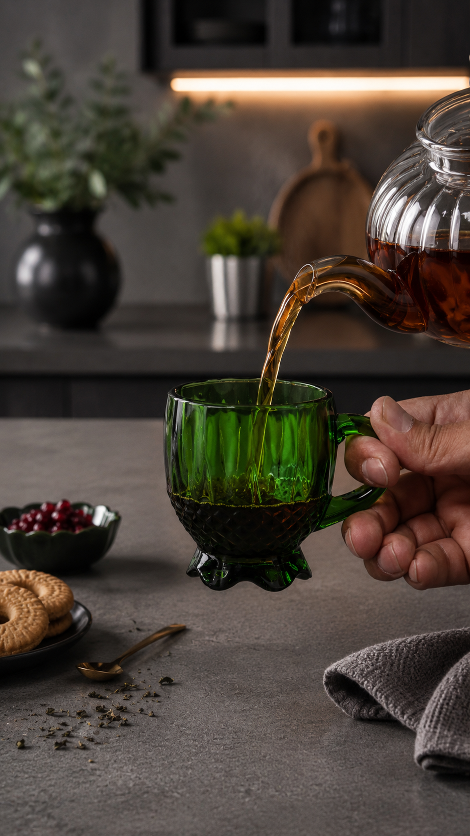 فنجان چای خوری سبز